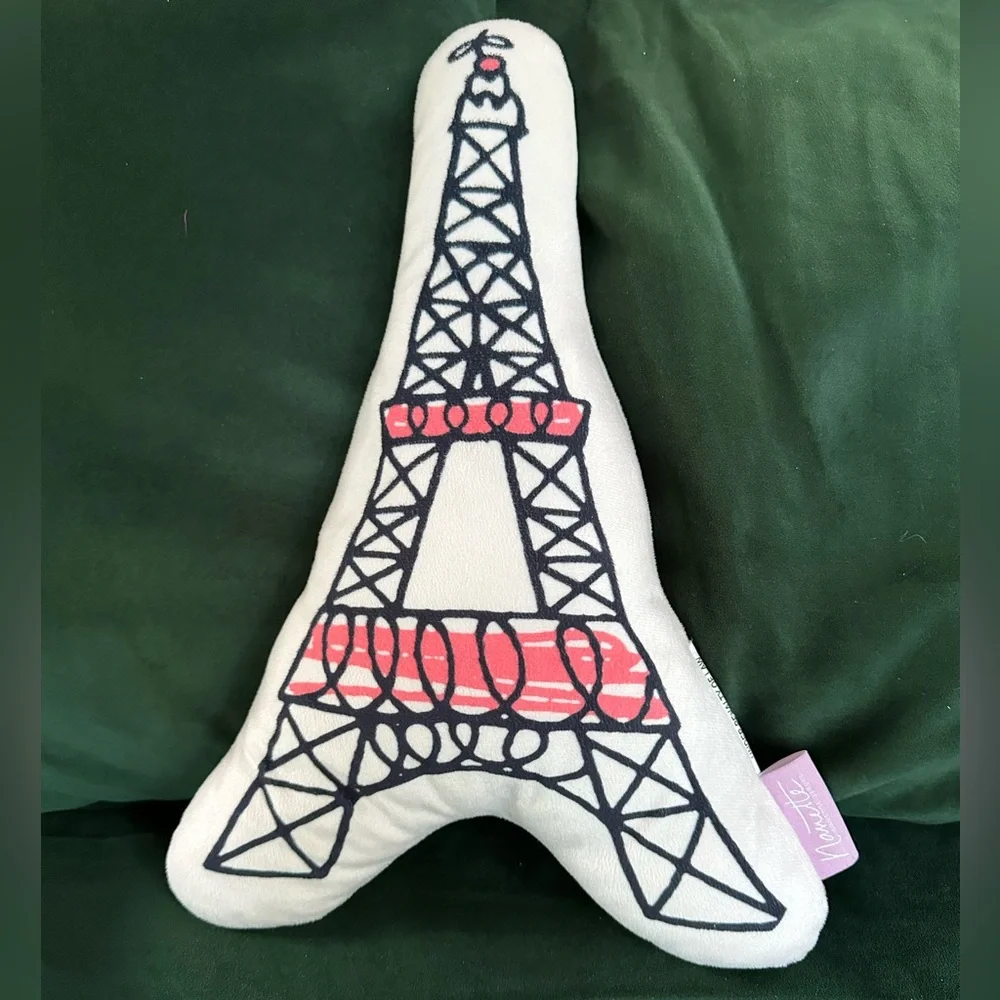 Soft Fuzzy Eiffel Tower Francophile Nanette Lepore Pink Accent Throw Pillow